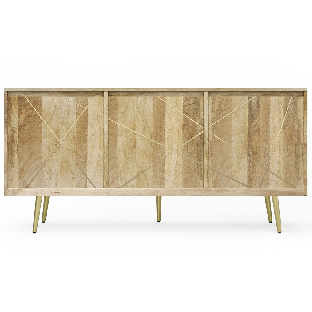 Jager Sideboard Buffet Mango Wood with Brass Inlay Modern Storage Cabinet Image 4