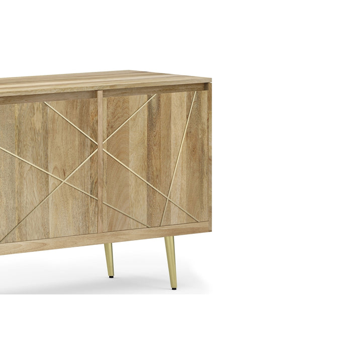 Jager Sideboard Buffet Mango Wood with Brass Inlay Modern Storage Cabinet Image 9