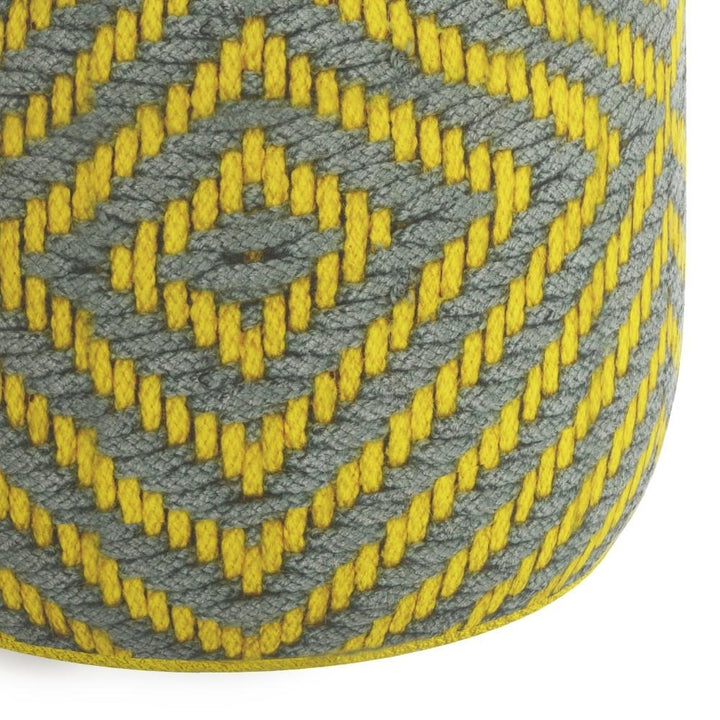 Kent Round Woven Pouf Indoor Outdoor 18in Waterproof UV Resistant Durable Fabric Image 5