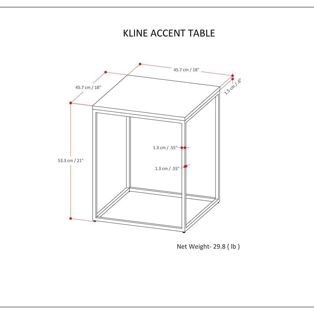 Kline Metal Table Marble Top Gold Accent Side Table 18x18x23 Mid Century Modern Image 11