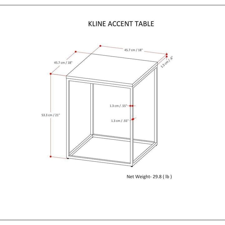 Kline Metal Table Marble Top Gold Accent Side Table 18x18x23 Mid Century Modern Image 11