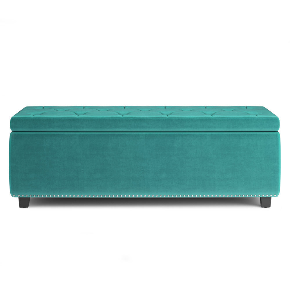 Hamilton Storage Ottoman in Velvet Fabric Image 3