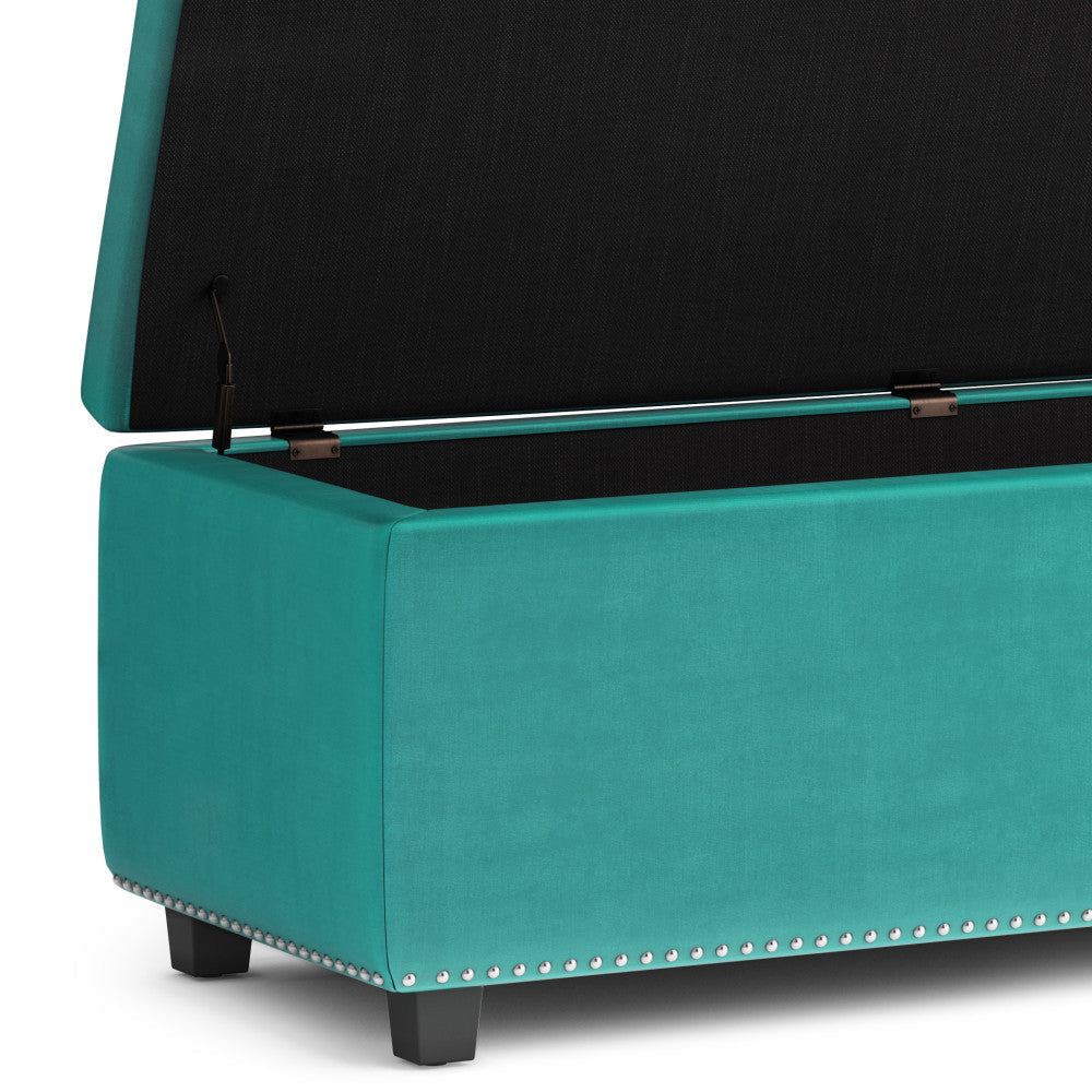 Hamilton Storage Ottoman in Velvet Fabric Image 4