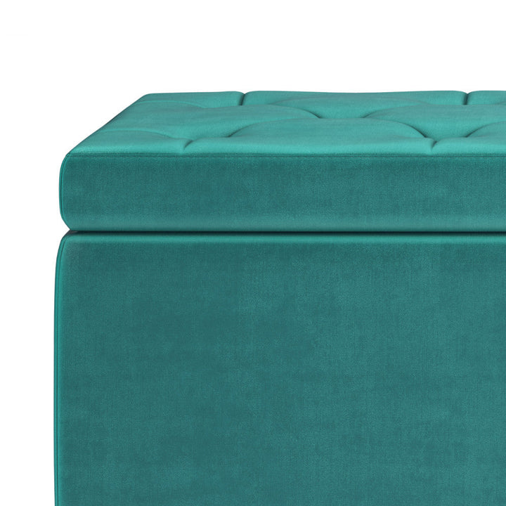 Hamilton Storage Ottoman in Velvet Fabric Image 6