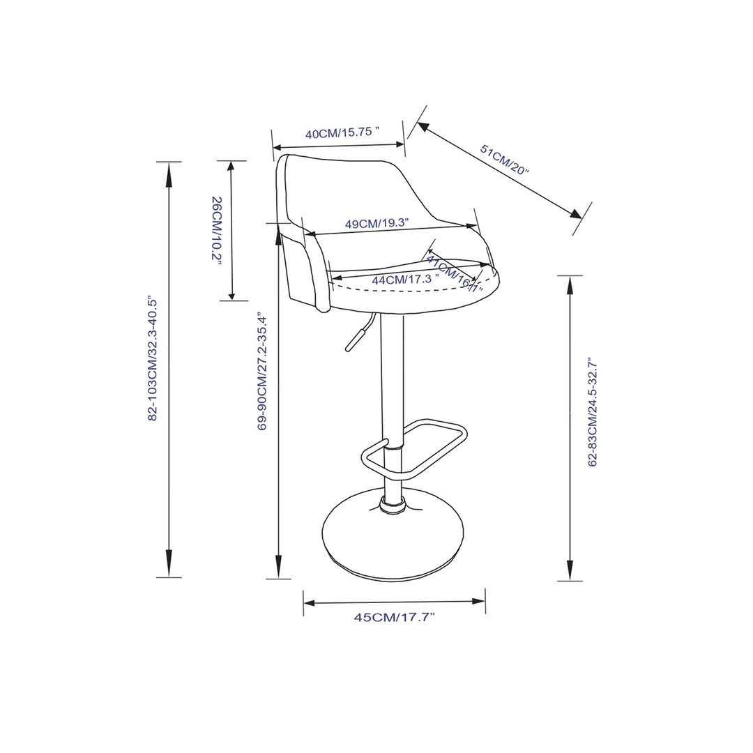 Hutton Adjustable Bar Stool Image 11