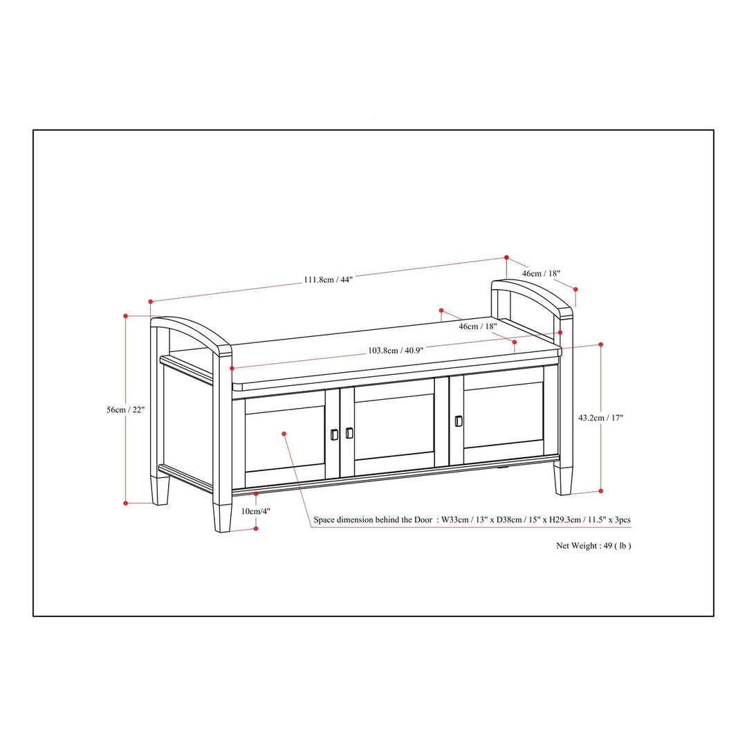 Warm Shaker Entryway Storage Bench Image 11