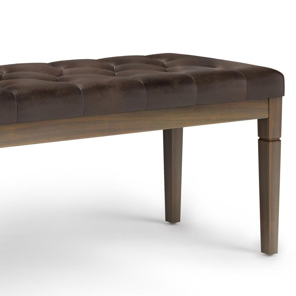 Waverly Ottoman Bench in Distressed Vegan Leather Image 8