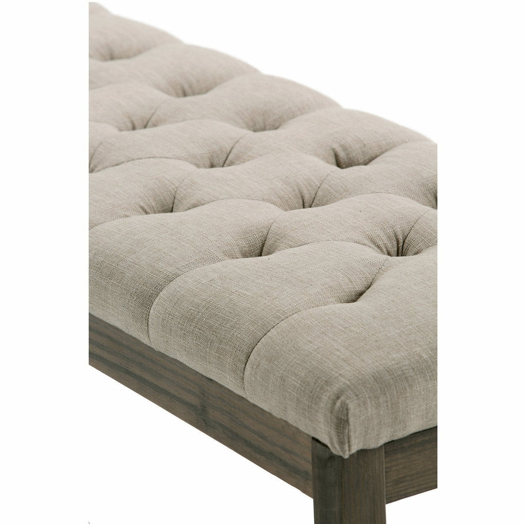 Waverly Ottoman Bench Linen Upholstered Tufted 48" French Country Style Image 9