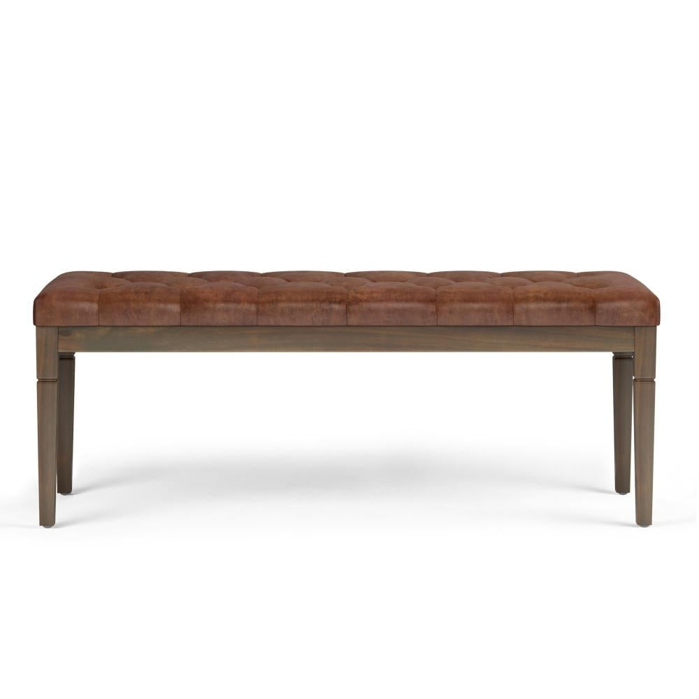 Waverly Ottoman Bench in Distressed Vegan Leather Image 11