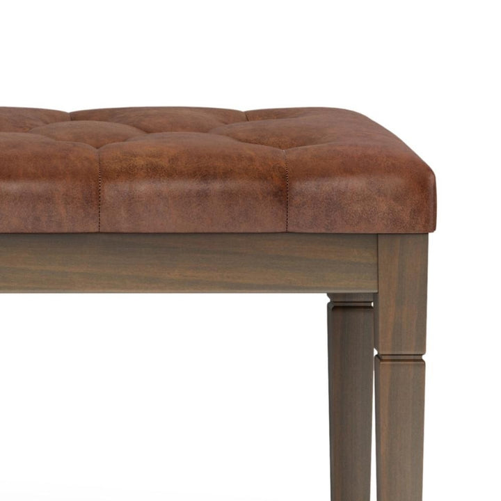 Waverly Ottoman Bench in Distressed Vegan Leather Image 12