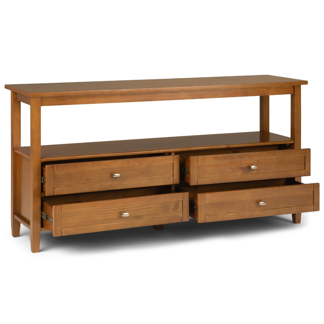 Warm Shaker Wide Console Table Image 3