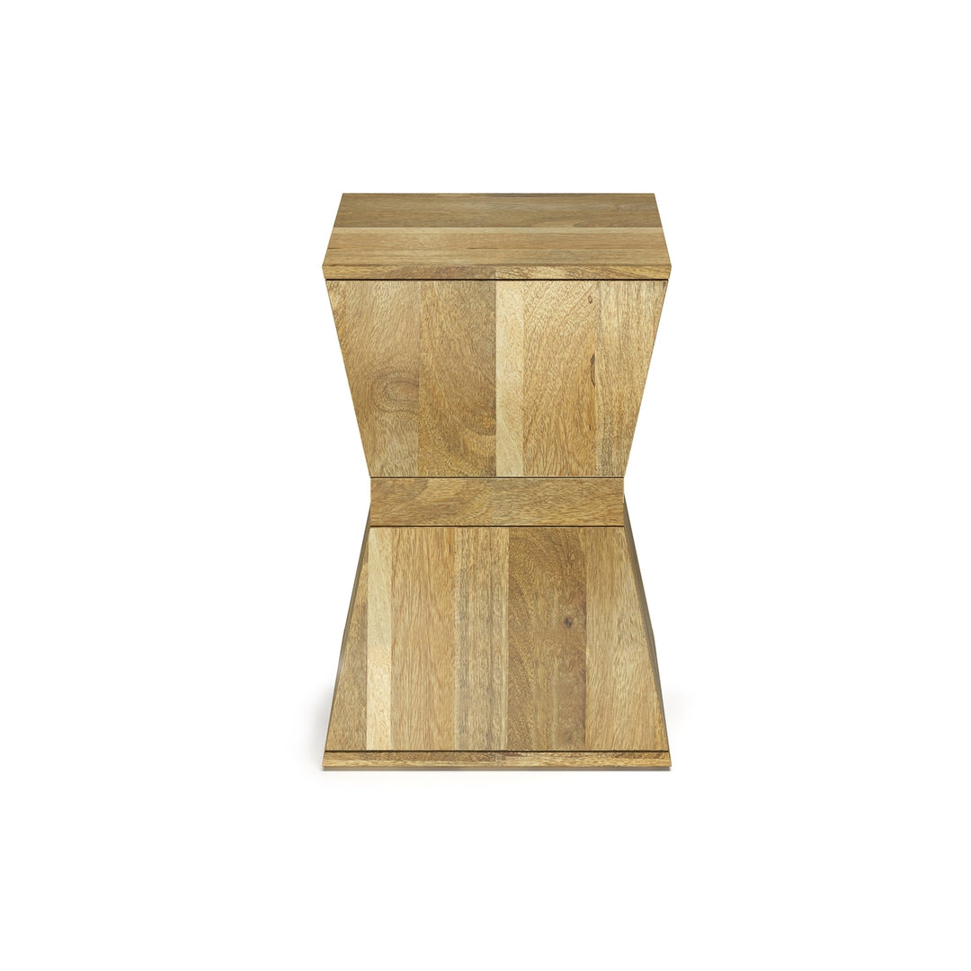 Westfield Mango Wood Side Table Modern Square Design Angled Trim Accent Image 2