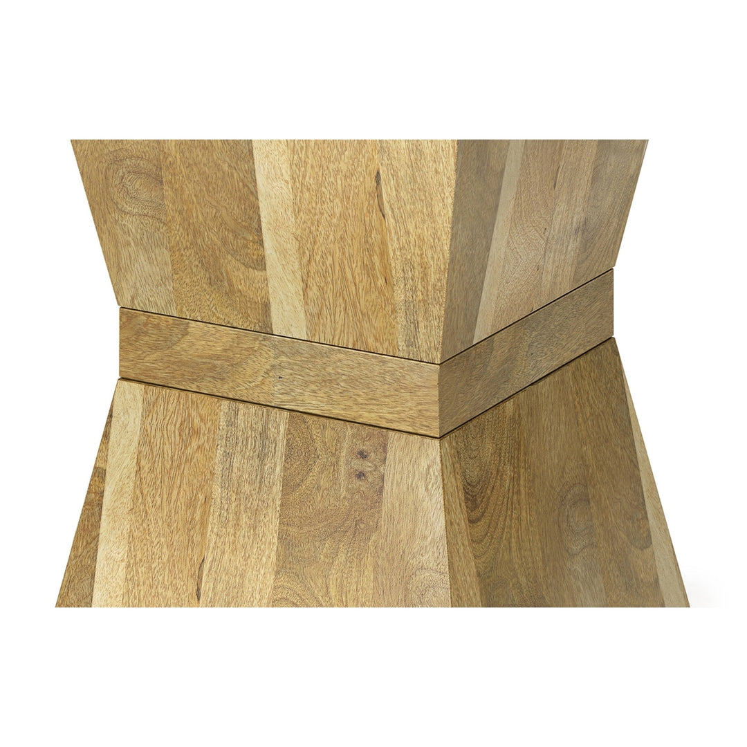 Westfield Mango Wood Side Table Modern Square Design Angled Trim Accent Image 3