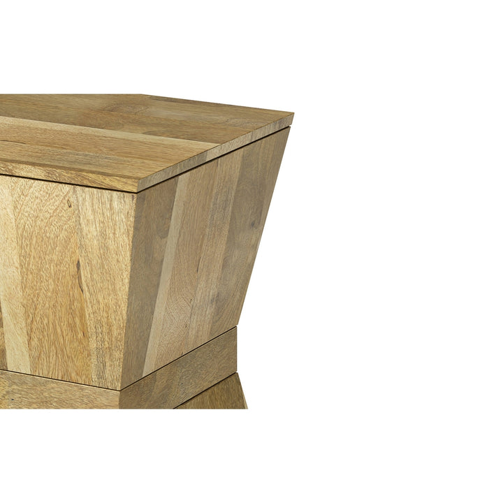 Westfield Mango Wood Side Table Modern Square Design Angled Trim Accent Image 4