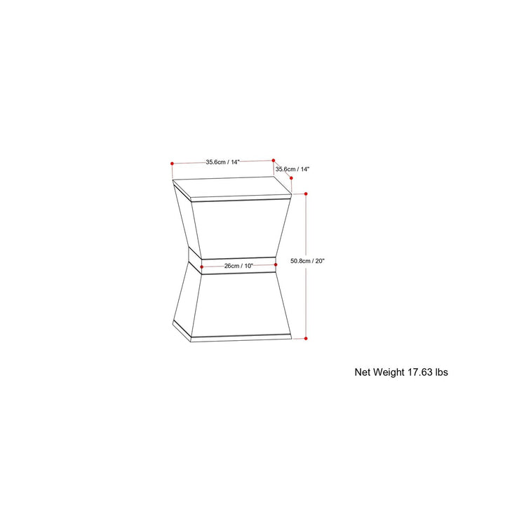 Westfield Mango Wood Side Table Modern Square Design Angled Trim Accent Image 7