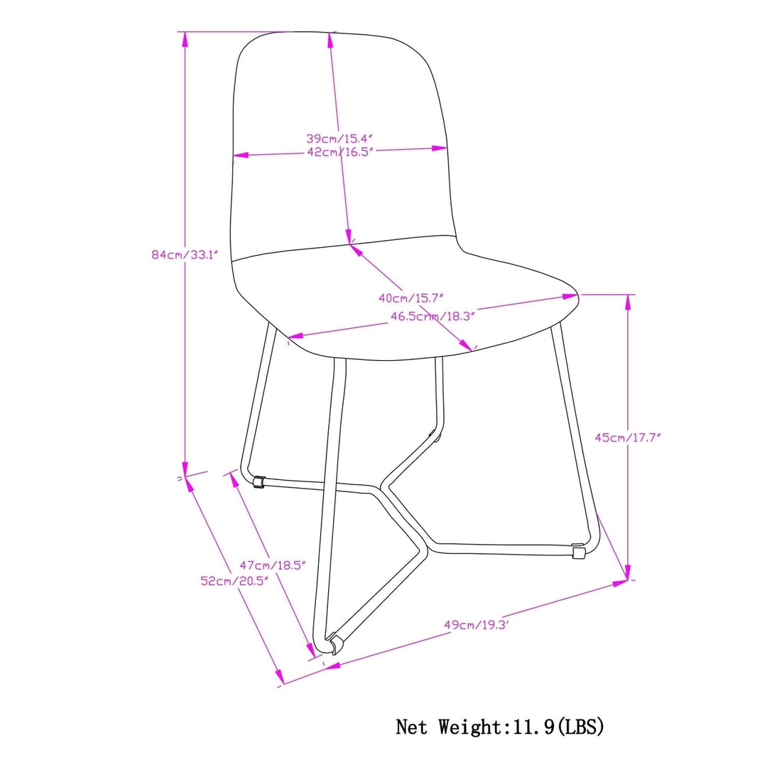 Wilcox Dining Chair Set of 2 Durable Upholstered Metal Legs Industrial Style Image 10