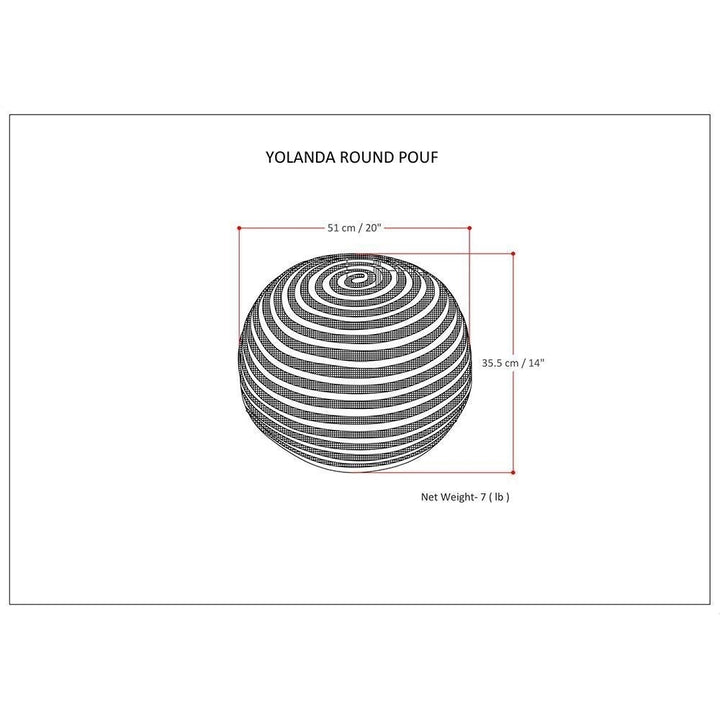 Yolanda Round Pouf Image 6