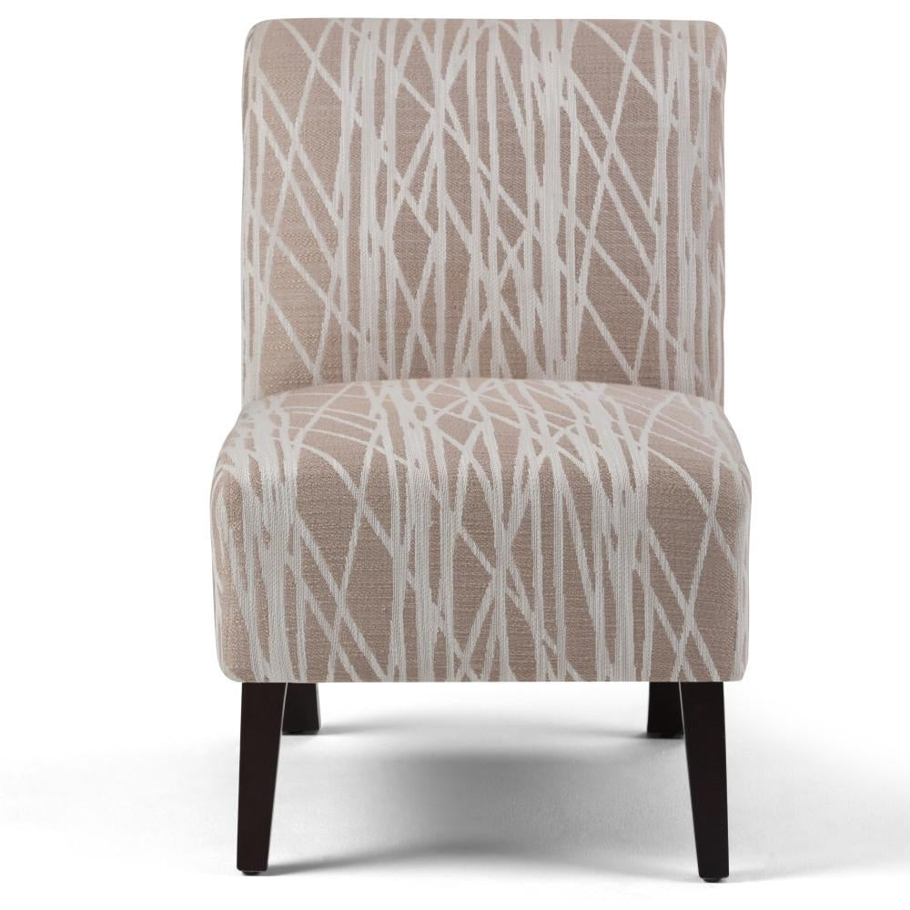 Woodford Accent Chair Beige and White Modern Design High Density Foam Comfort Image 3