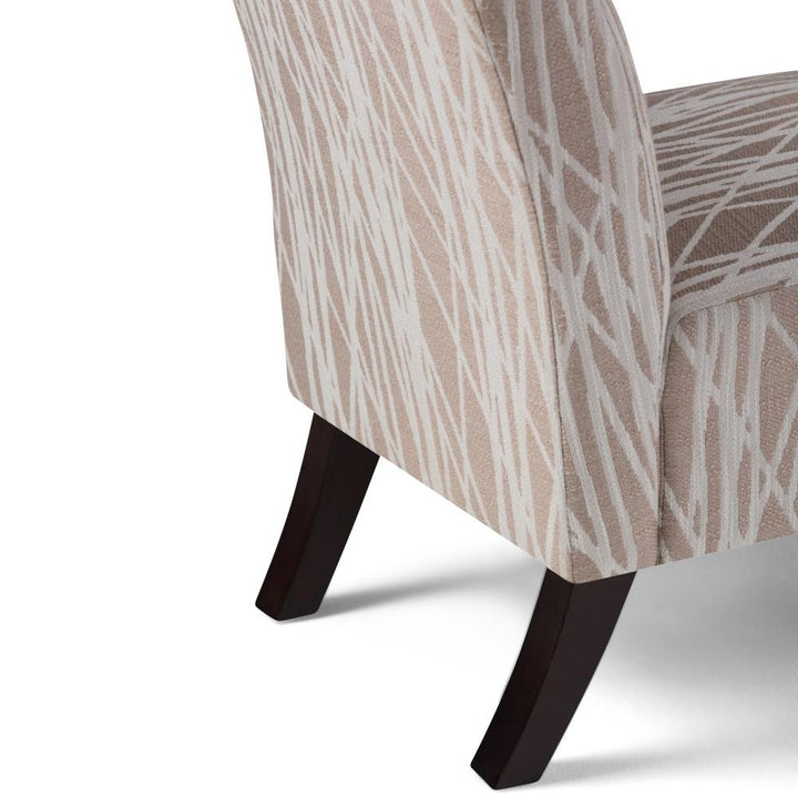 Woodford Accent Chair Beige and White Modern Design High Density Foam Comfort Image 7