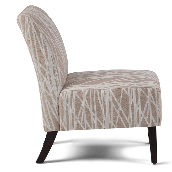 Woodford Accent Chair Beige and White Modern Design High Density Foam Comfort Image 10