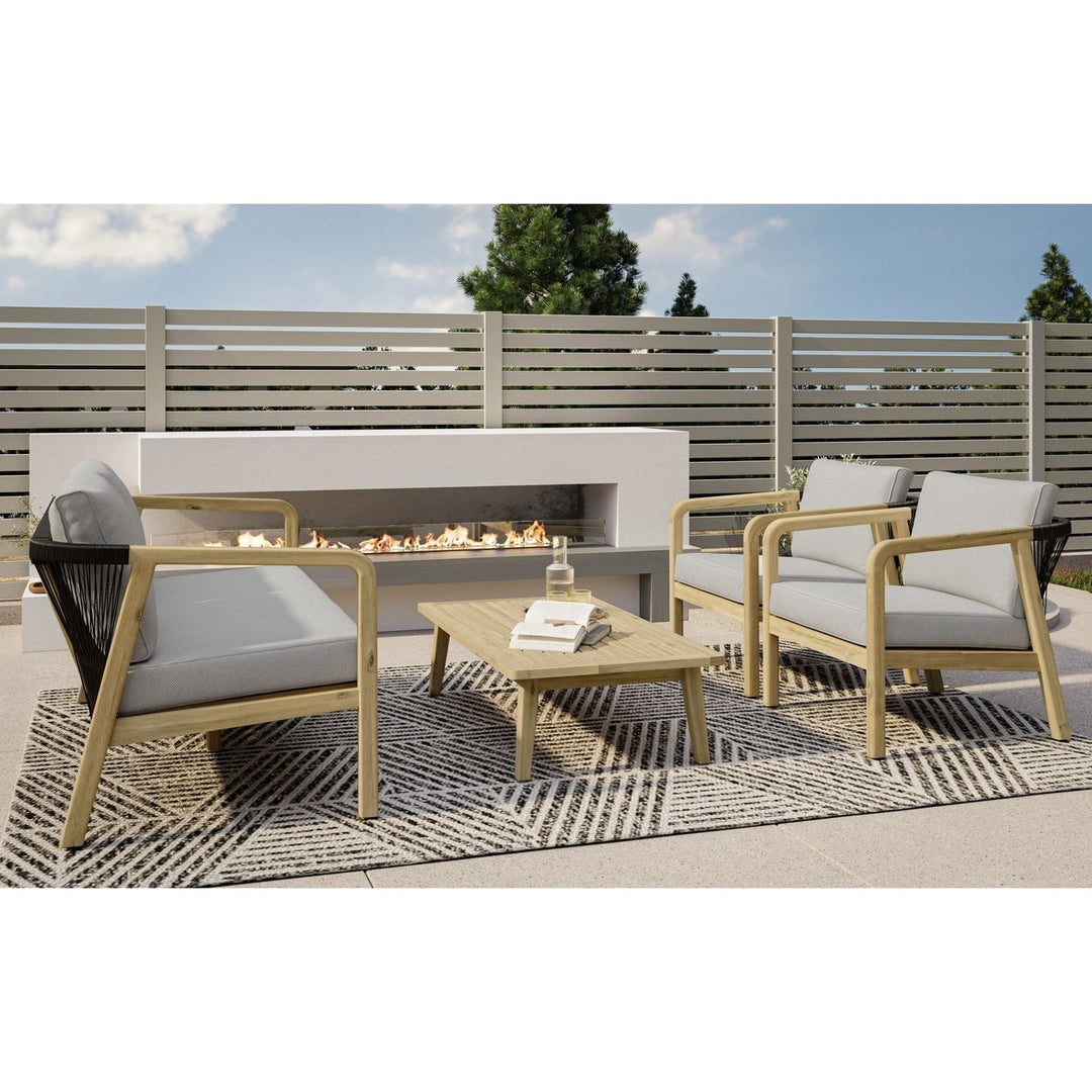 Palmetto 4 Piece Outdoor Conversation Set Image 2