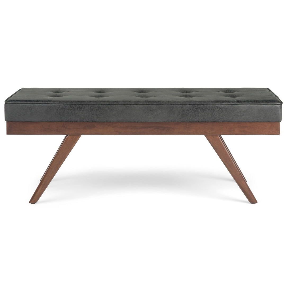 Pierce Ottoman Bench in Distressed Vegan Leather Image 4