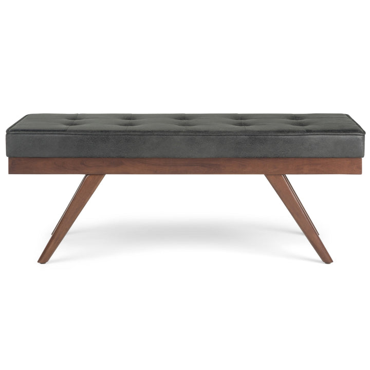 Pierce Ottoman Bench in Distressed Vegan Leather Image 4