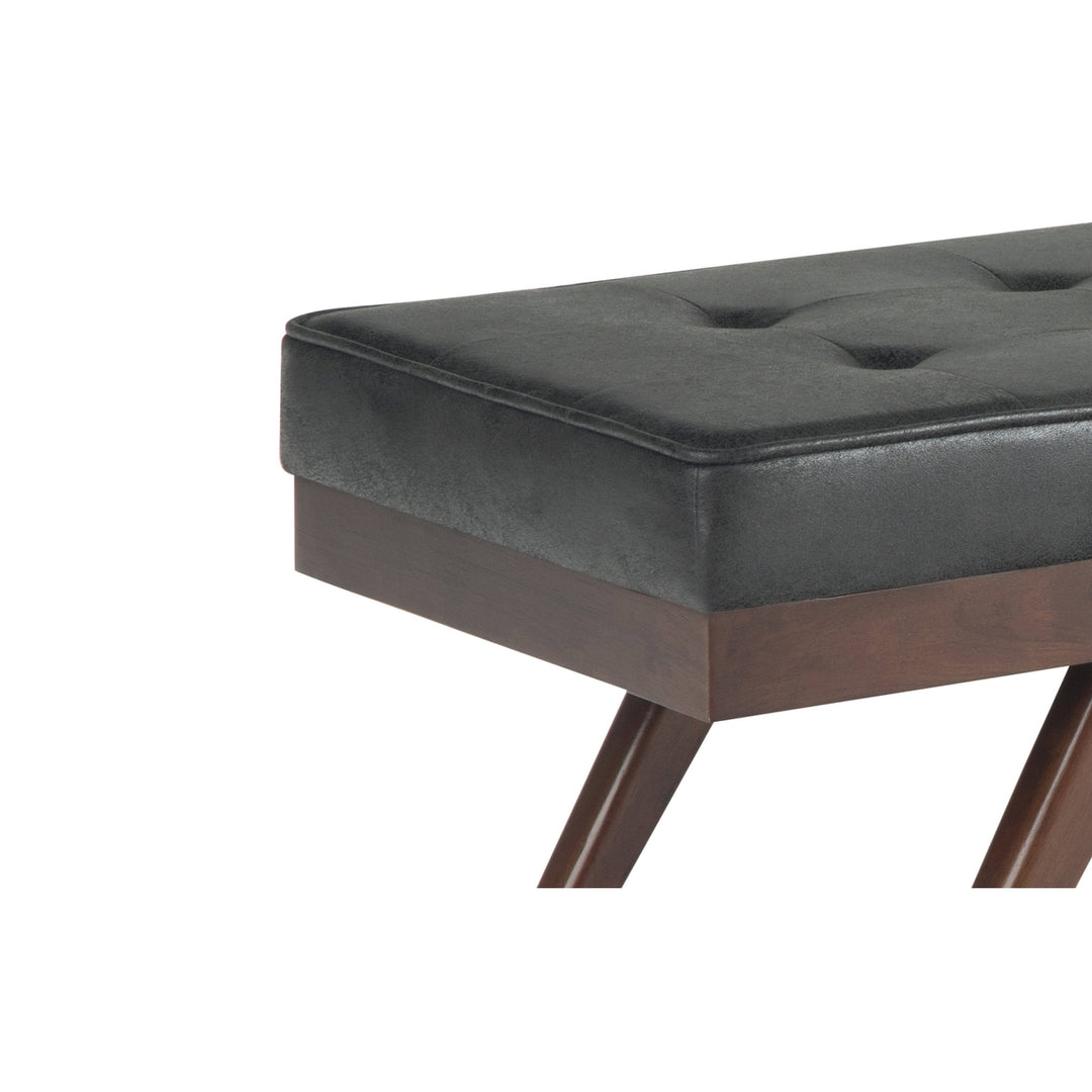Pierce Ottoman Bench in Distressed Vegan Leather Image 5