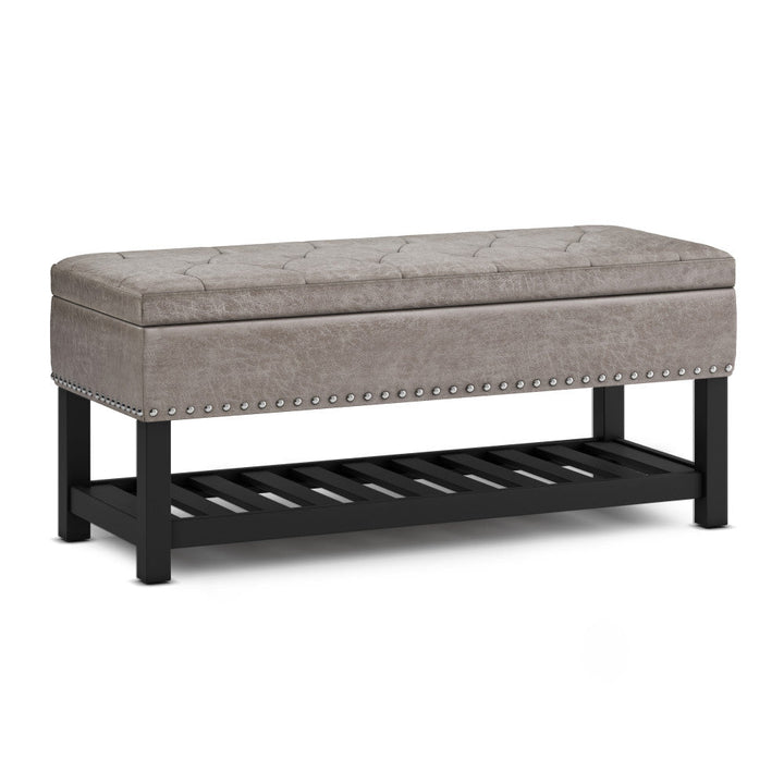 Lomond Ottoman Bench in Distressed Vegan Leather Image 2