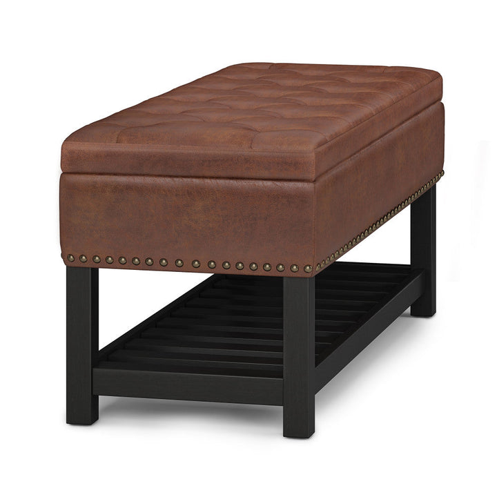 Lomond Ottoman Bench in Distressed Vegan Leather Image 9