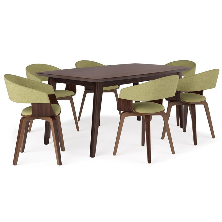 Lowell Draper 7 Piece Mid Century Modern Dining Set Solid Wood Table and Chairs Image 1