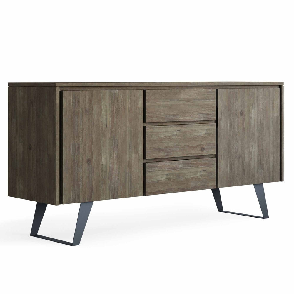 Lowry Sideboard Buffet Solid Acacia Wood Modern Industrial 60 Inch Storage Cabinet Image 2