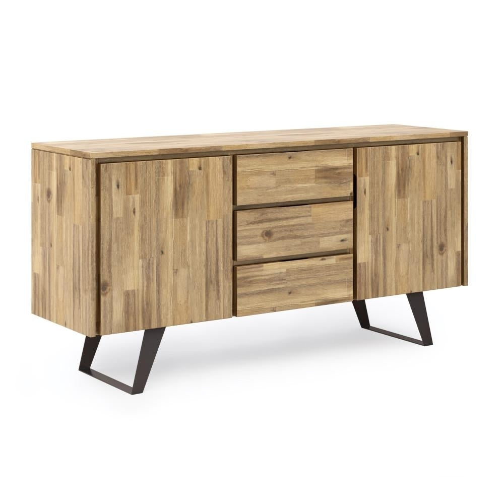 Lowry Sideboard Buffet Solid Acacia Wood Modern Industrial 60 Inch Storage Cabinet Image 4