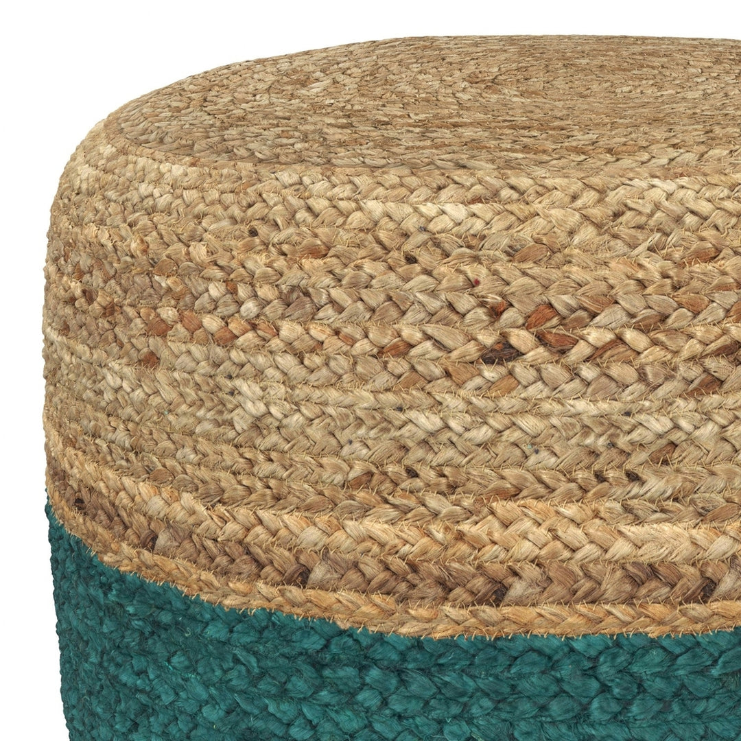 Simpli Home Lydia Round Pouf Woven Jute 18in Multi-Functional Foot Stool Image 6