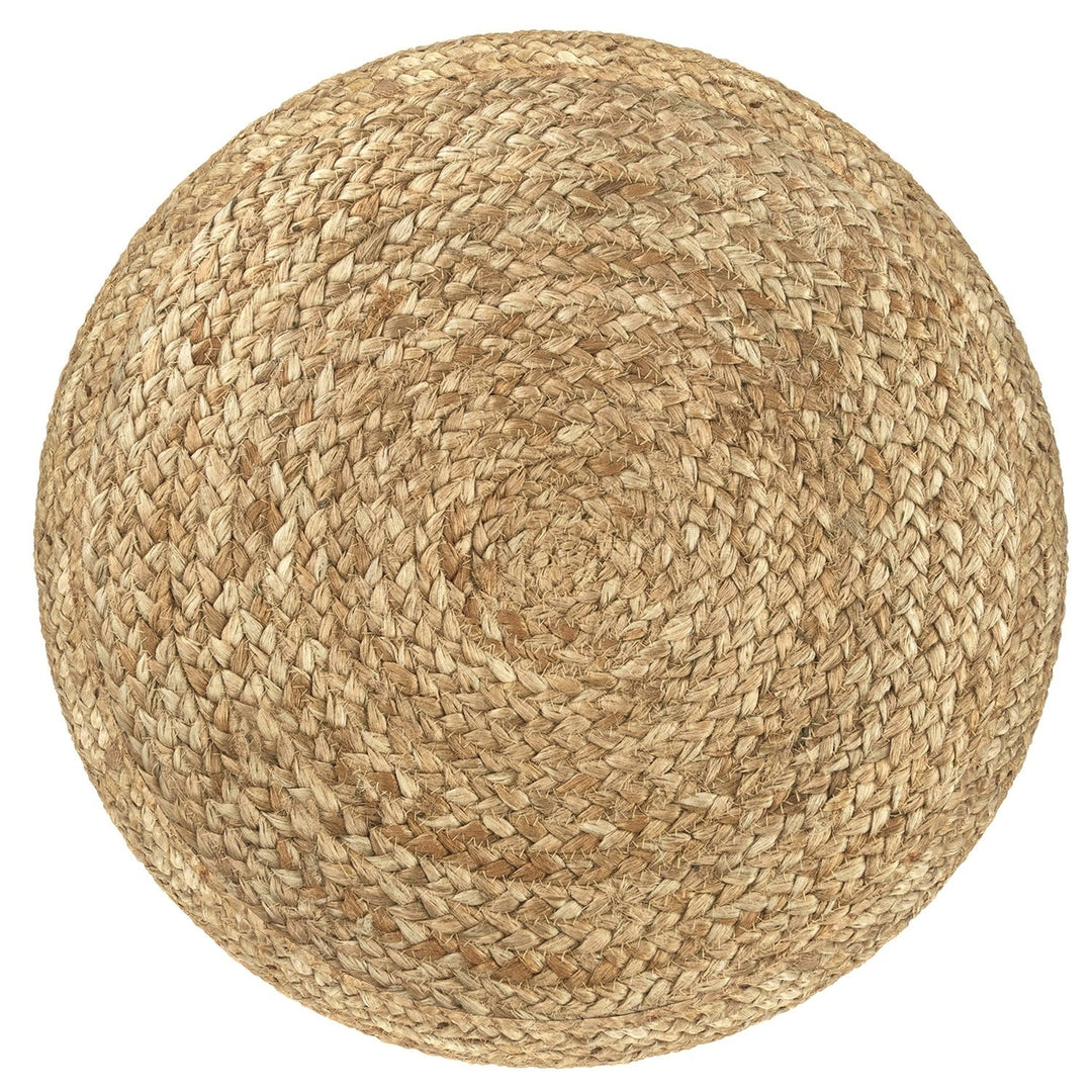 Simpli Home Lydia Round Pouf Woven Jute 18in Multi-Functional Foot Stool Image 7