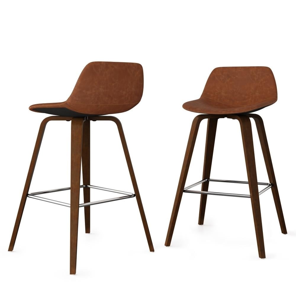 Randolph Bentwood Counter Height Stool Set of 2 Walnut Legs Mid-Century Modern Image 1