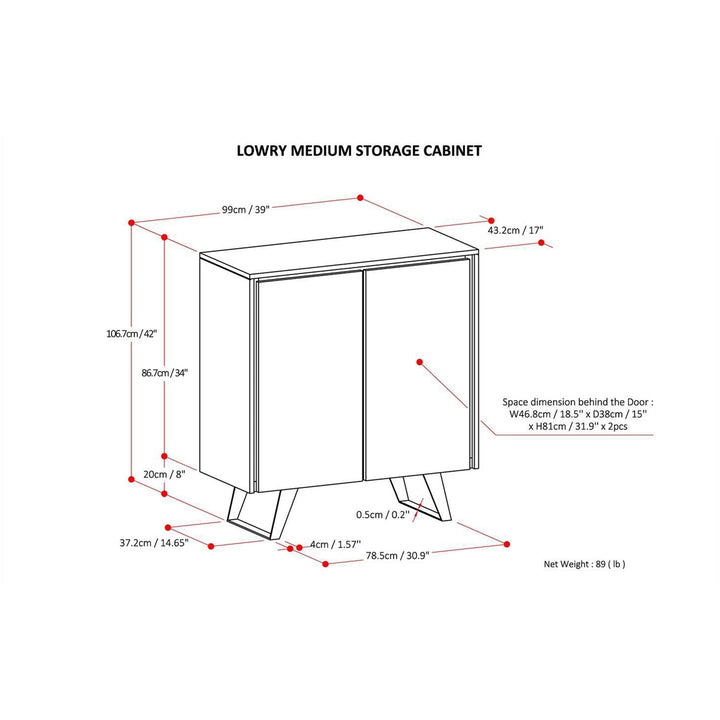 Lowry Medium Storage Cabinet in Walnut Image 10