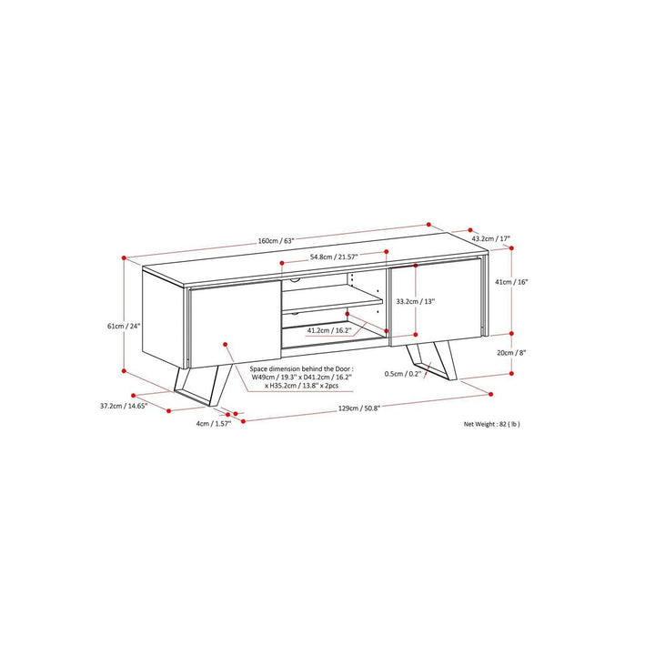 Lowry TV Media Stand in Oak Image 12