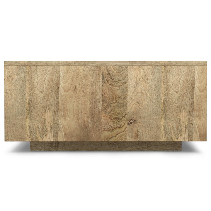 Lockhart Square Coffee Table Solid Mango Wood Modern Natural Finish 36" Image 3