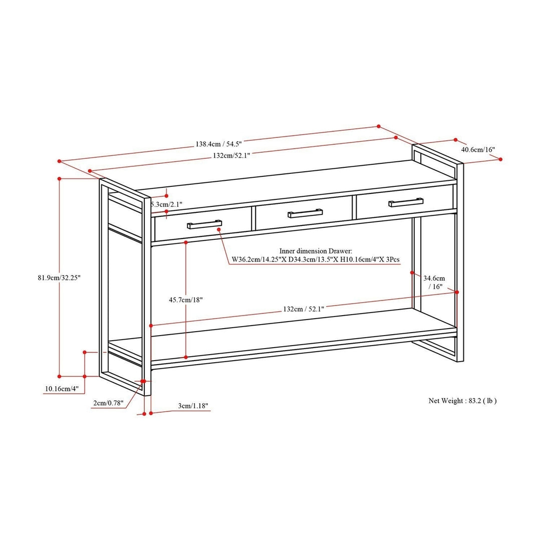 Riverside Console Sofa Table in Mango Image 7