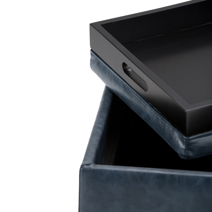 Rockwood Cube Storage Ottoman in Vegan Leather Image 7