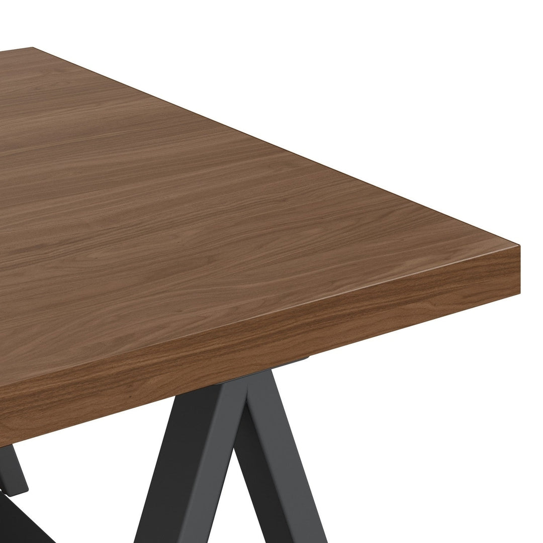 Sawhorse Solid Walnut Veneer and Metal Coffee Table Image 4