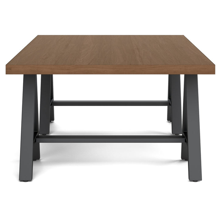 Sawhorse Solid Walnut Veneer and Metal Coffee Table Image 5