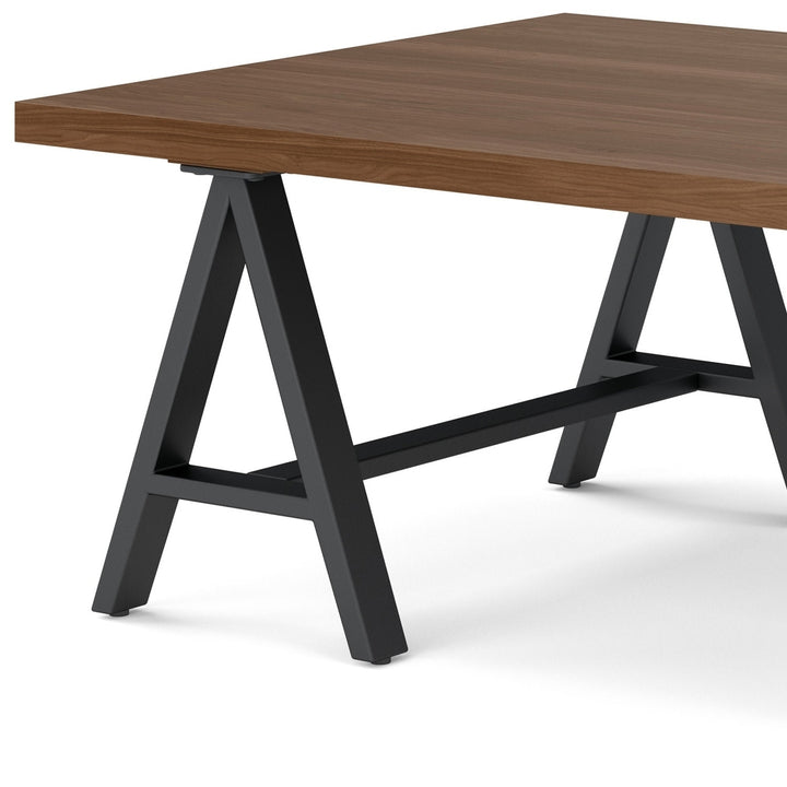 Sawhorse Solid Walnut Veneer and Metal Coffee Table Image 7