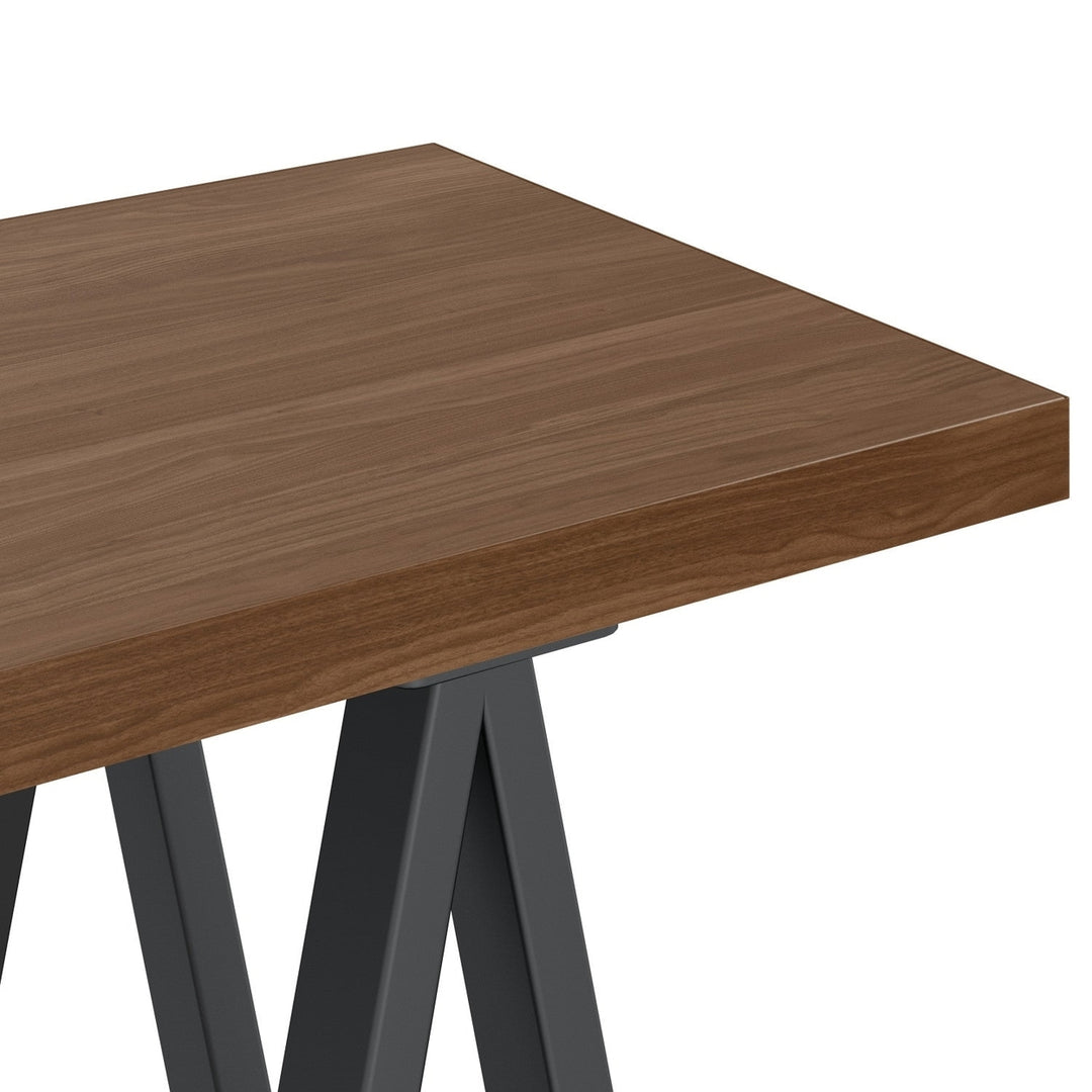 Sawhorse Solid Walnut Veneer and Metal Console Sofa Table Image 4