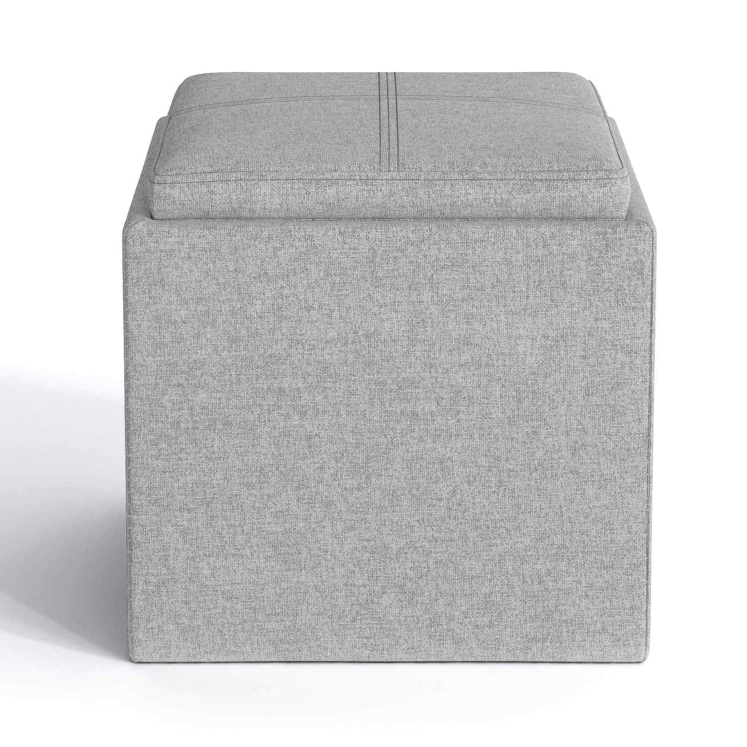 Rockwood Cube Storage Ottoman Linen Tray 16.9 Inch Multi-Functional Furniture Image 6