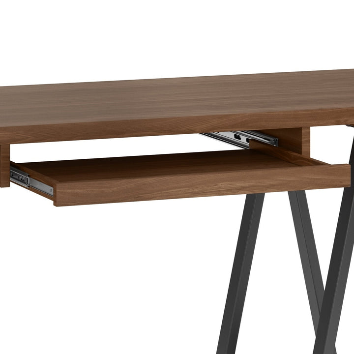 Sawhorse Solid Walnut Veneer and Metal Desk Image 7