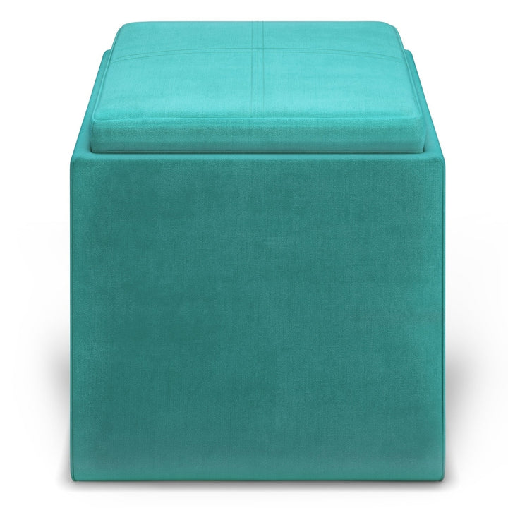 Rockwood Cube Storage Ottoman in Velvet Fabric Image 4