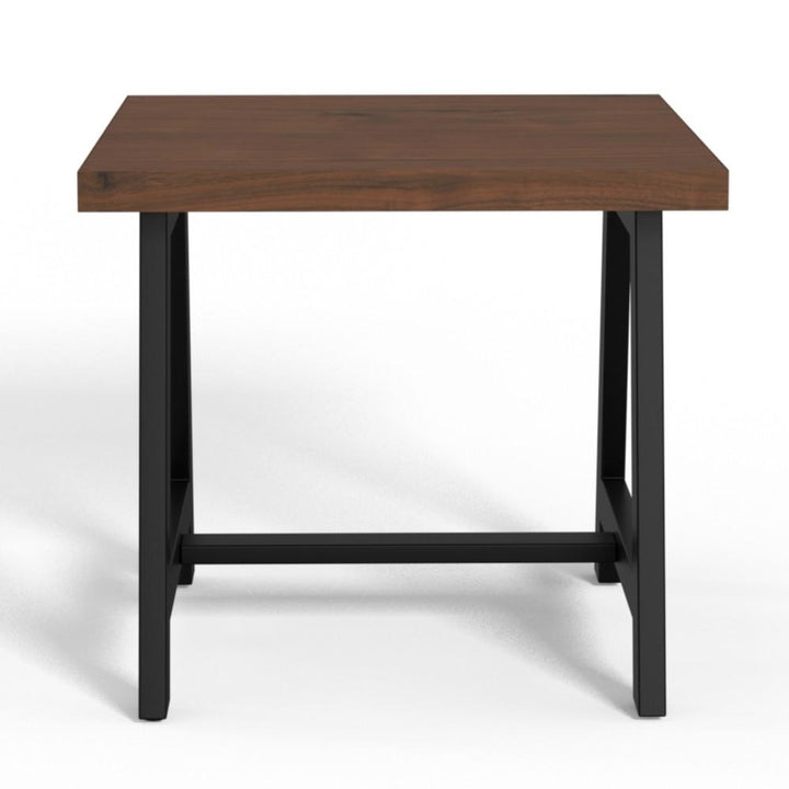 Sawhorse Solid Walnut Veneer and Metal End Table Image 3