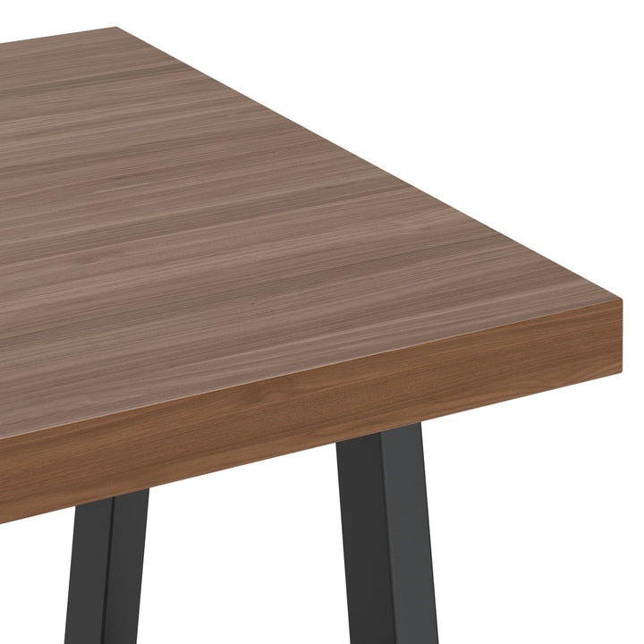 Sawhorse Solid Walnut Veneer and Metal End Table Image 4